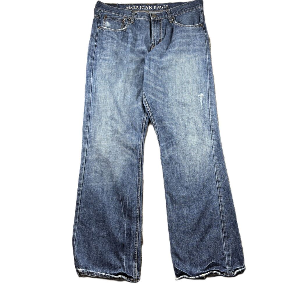 American Eagle Men Jeans Original Boot Bootcut Cowboy Western Rodeo 36x34 P263